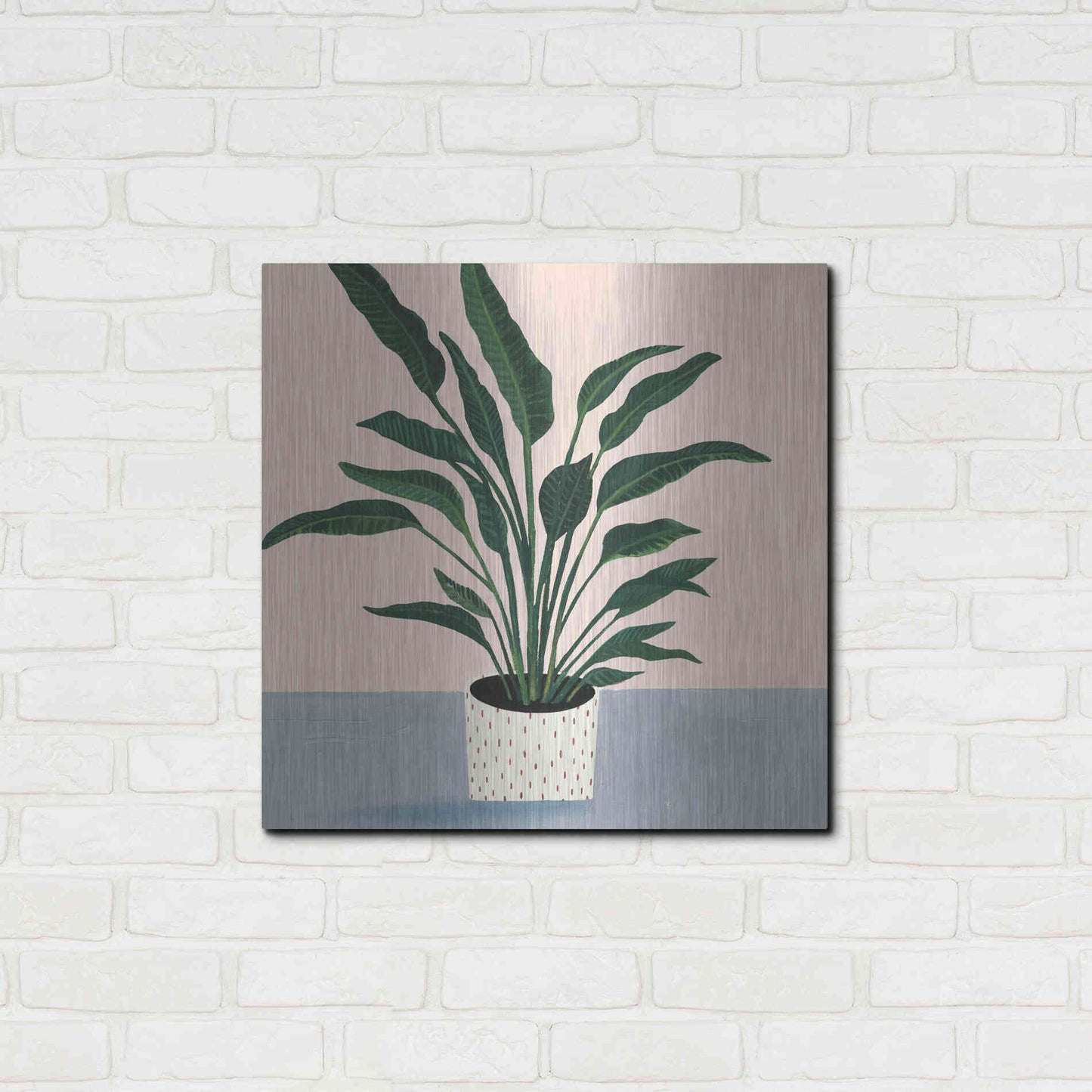 Luxe Metal Art 'Houseplant IV' by Victoria Borges Metal Wall Art,24x24