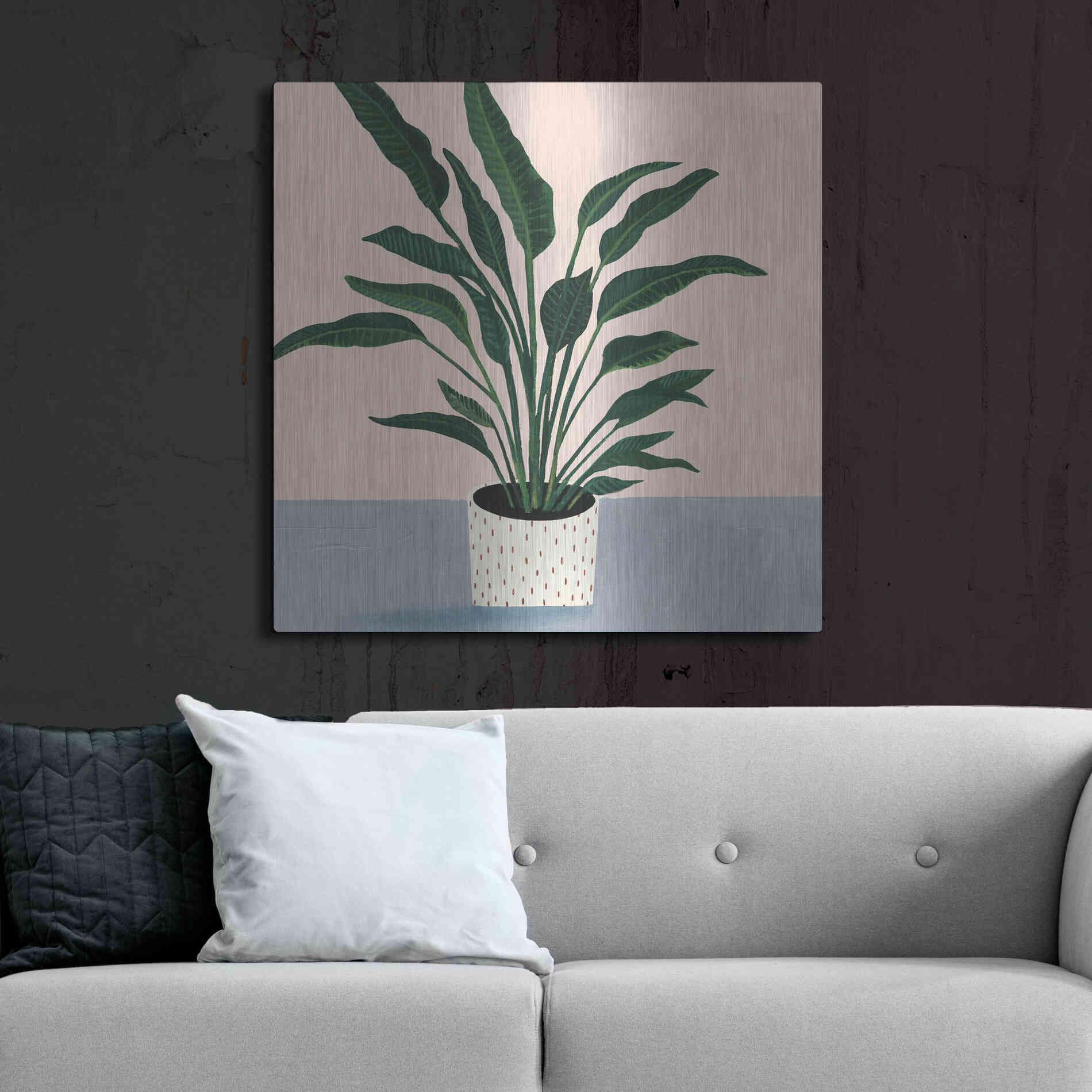 Luxe Metal Art 'Houseplant IV' by Victoria Borges Metal Wall Art,36x36