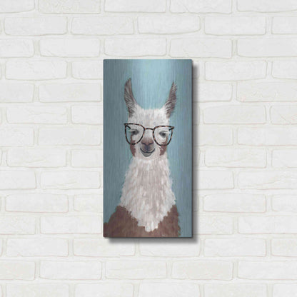 Luxe Metal Art 'Llama Specs I' by Victoria Borges Metal Wall Art,12x24