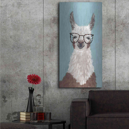 Luxe Metal Art 'Llama Specs I' by Victoria Borges Metal Wall Art,24x48