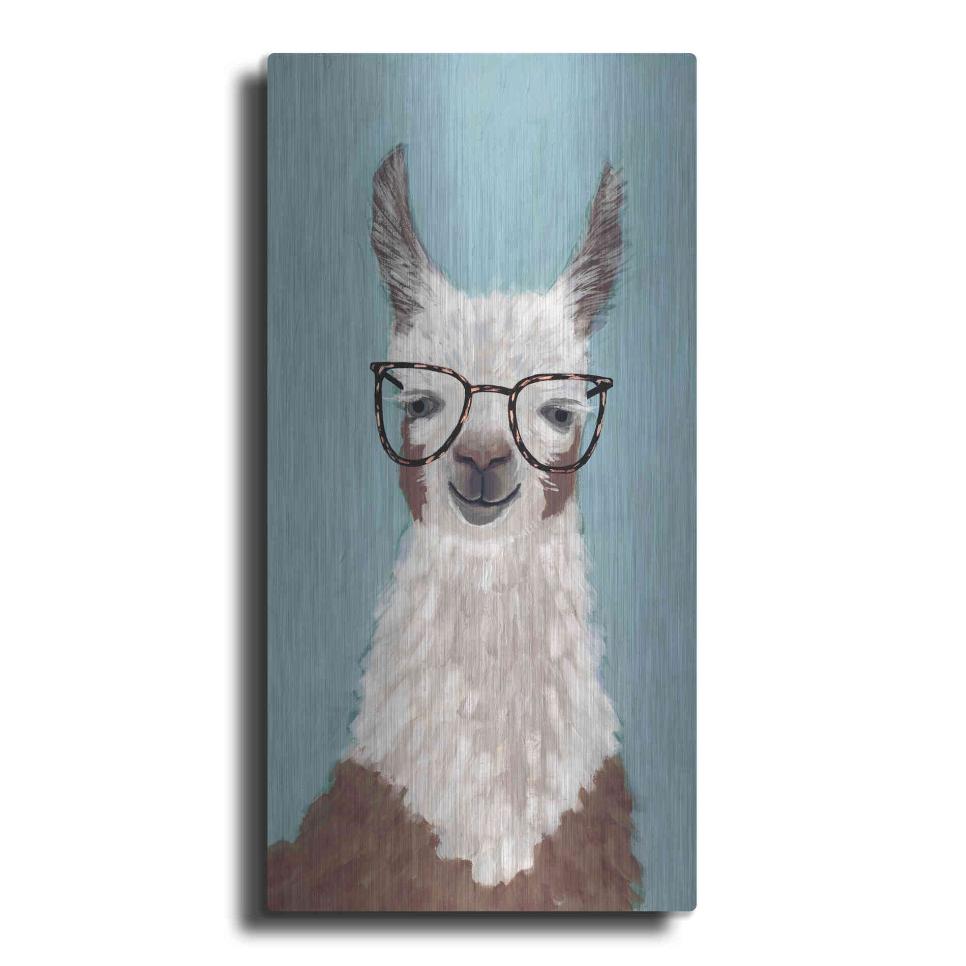 Luxe Metal Art 'Llama Specs I' by Victoria Borges Metal Wall Art