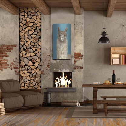 Luxe Metal Art 'Llama Specs IV' by Victoria Borges Metal Wall Art,24x48