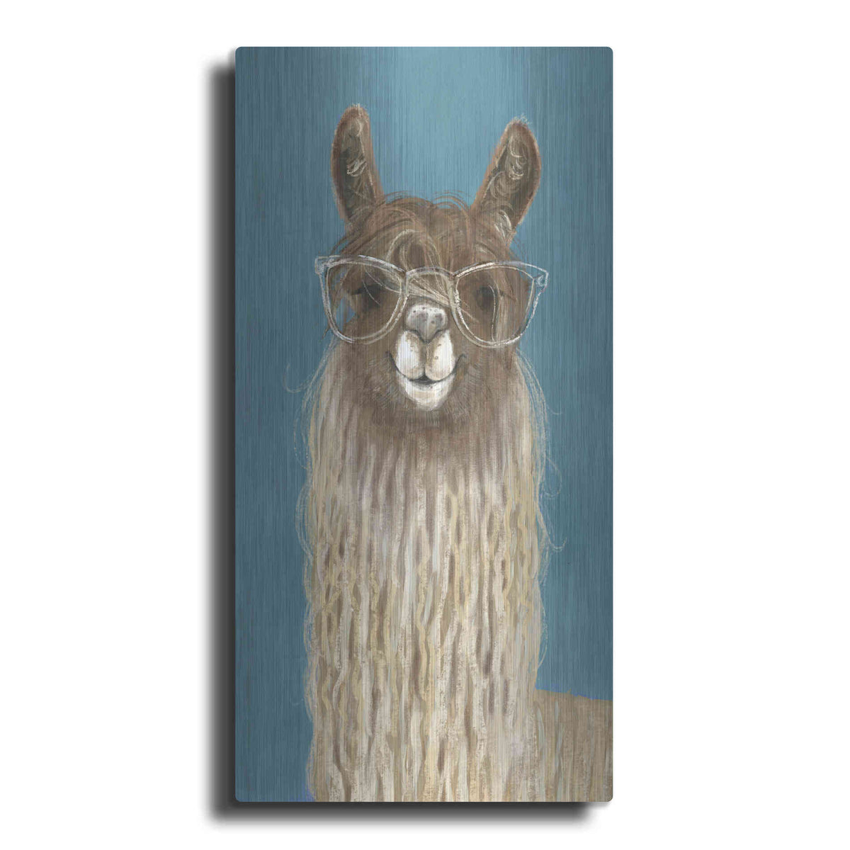 Luxe Metal Art 'Llama Specs IV' by Victoria Borges Metal Wall Art