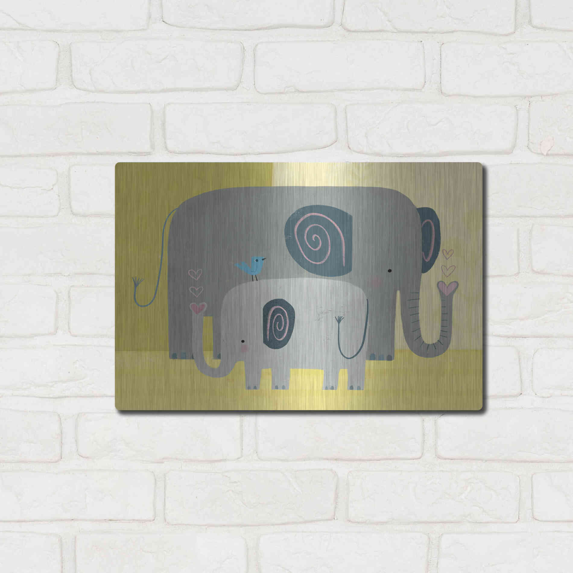 Luxe Metal Art 'Mama and Me Collection A' by Victoria Borges Metal Wall Art,16x12