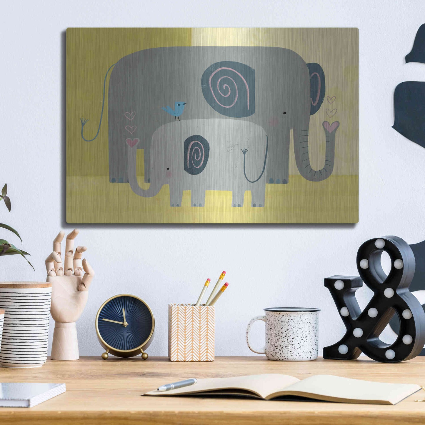 Luxe Metal Art 'Mama and Me Collection A' by Victoria Borges Metal Wall Art,16x12