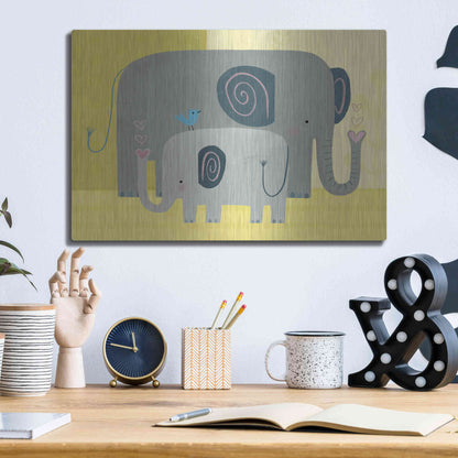 Luxe Metal Art 'Mama and Me Collection A' by Victoria Borges Metal Wall Art,16x12