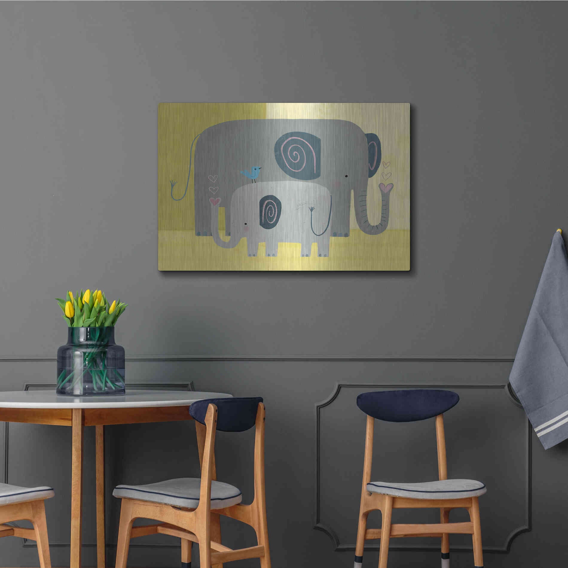 Luxe Metal Art 'Mama and Me Collection A' by Victoria Borges Metal Wall Art,36x24