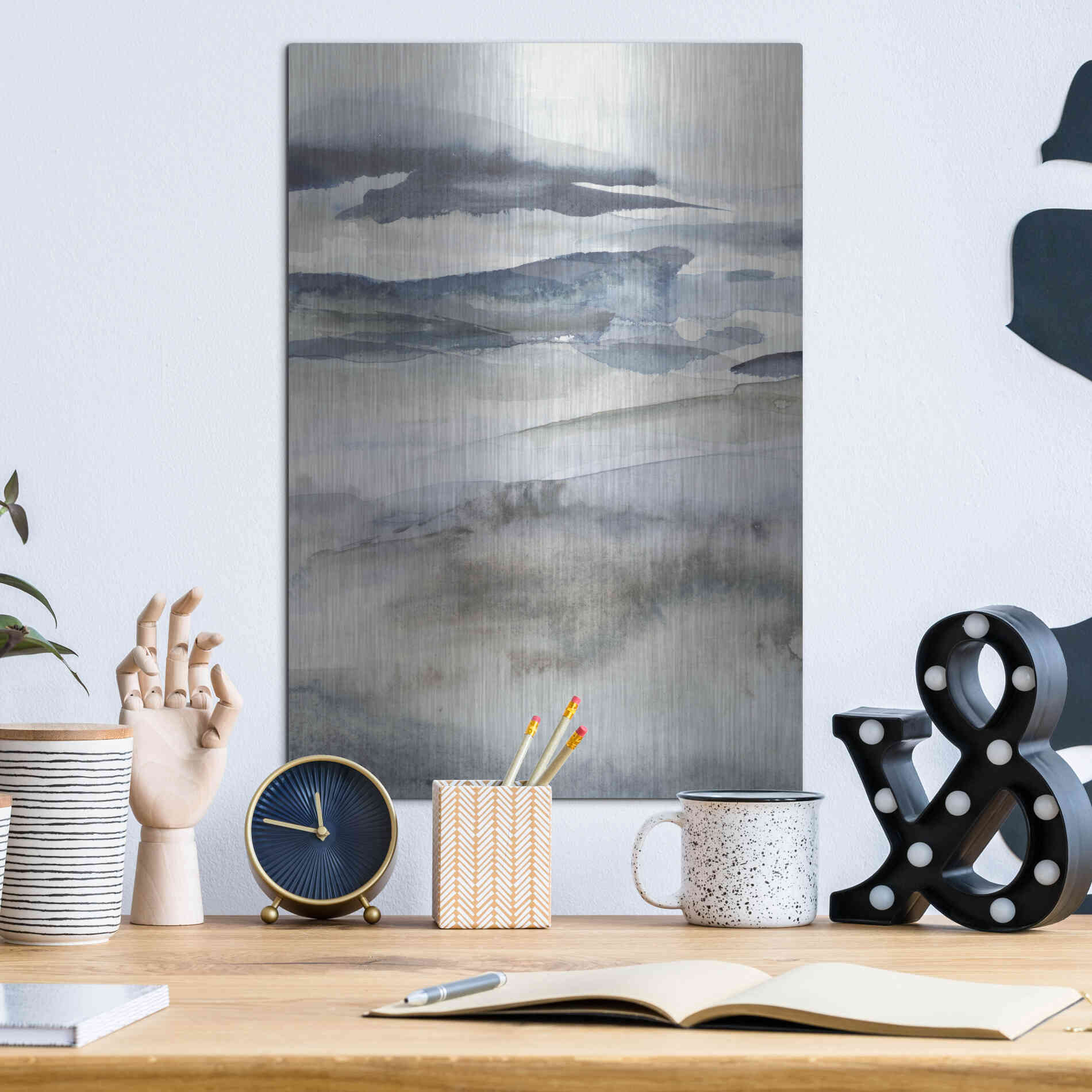 Luxe Metal Art 'Neutral Salt Spray I' by Victoria Borges Metal Wall Art,12x16