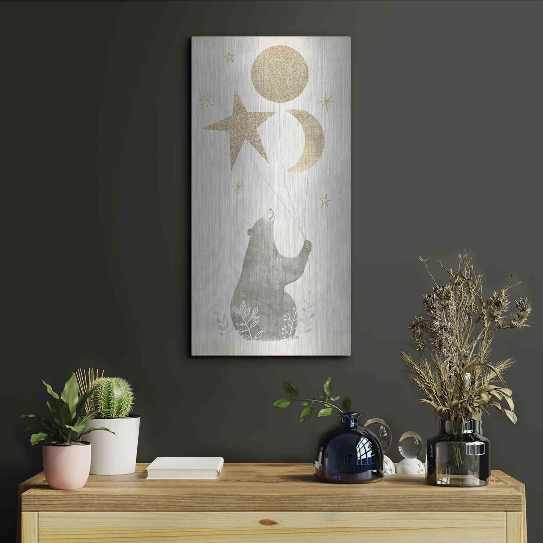 Luxe Metal Art 'Wood Land Celebration Collection B' by Victoria Borges Metal Wall Art,12x24