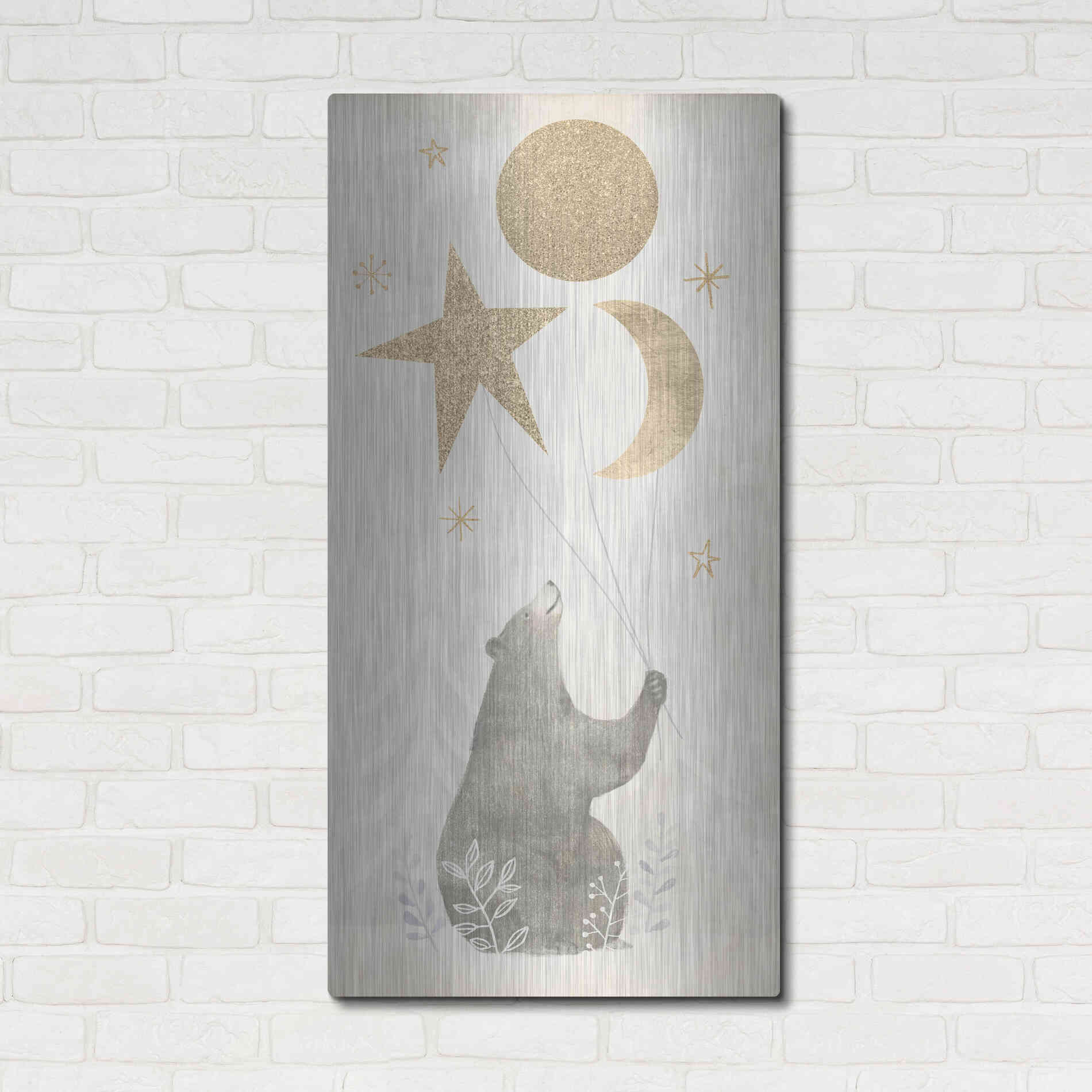 Luxe Metal Art 'Wood Land Celebration Collection B' by Victoria Borges Metal Wall Art,24x48