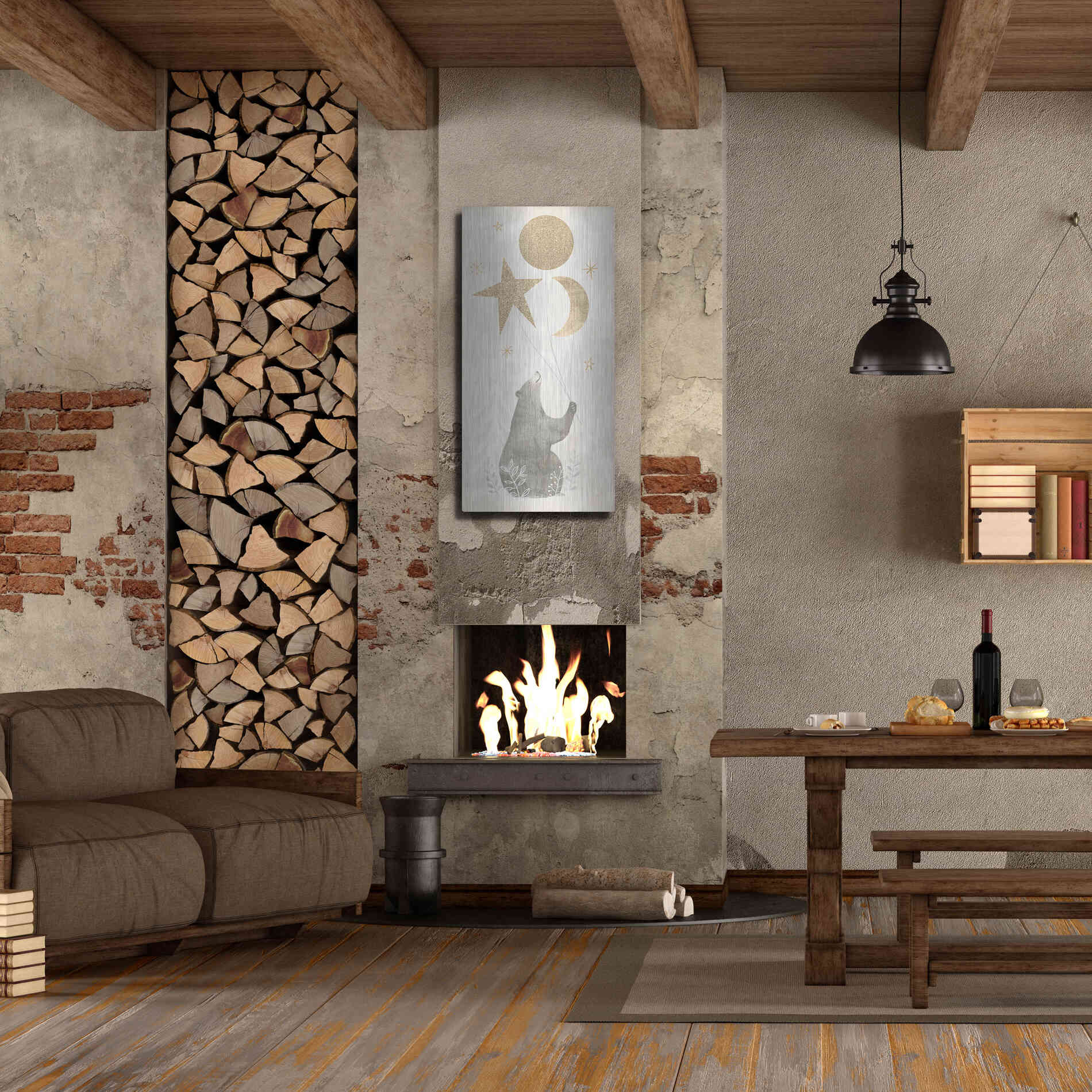 Luxe Metal Art 'Wood Land Celebration Collection B' by Victoria Borges Metal Wall Art,24x48