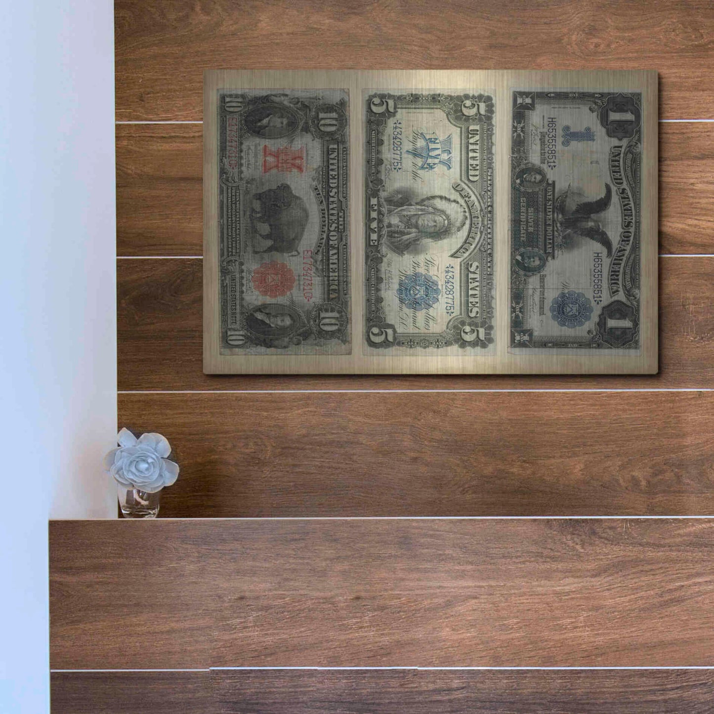 Luxe Metal Art 'Antique Currency VI' by Vision Studio Metal Wall Art,16x12