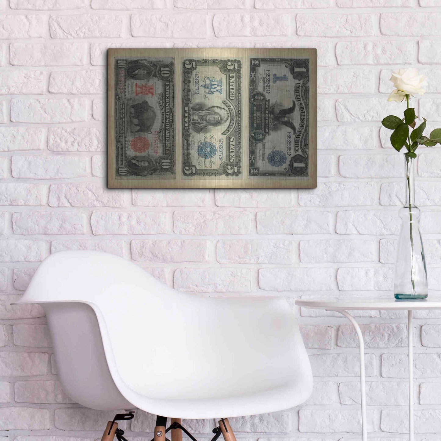 Luxe Metal Art 'Antique Currency VI' by Vision Studio Metal Wall Art,24x16