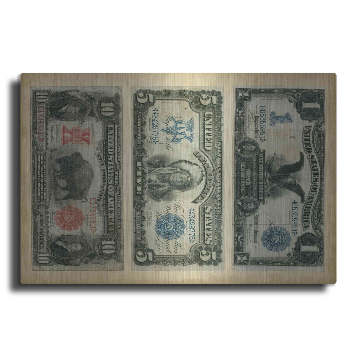 Luxe Metal Art 'Antique Currency VI' by Vision Studio Metal Wall Art