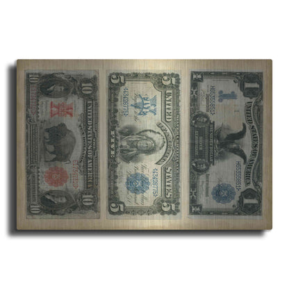 Luxe Metal Art 'Antique Currency VI' by Vision Studio Metal Wall Art