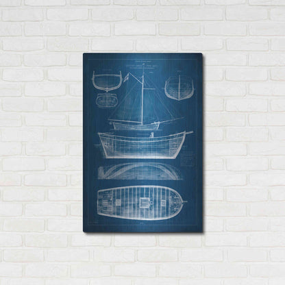 Luxe Metal Art 'Antique Ship Blueprint II' by Vision Studio Metal Wall Art,24x36
