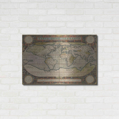 Luxe Metal Art 'Antique World Map 36x48' by Vision Studio Metal Wall Art,36x24