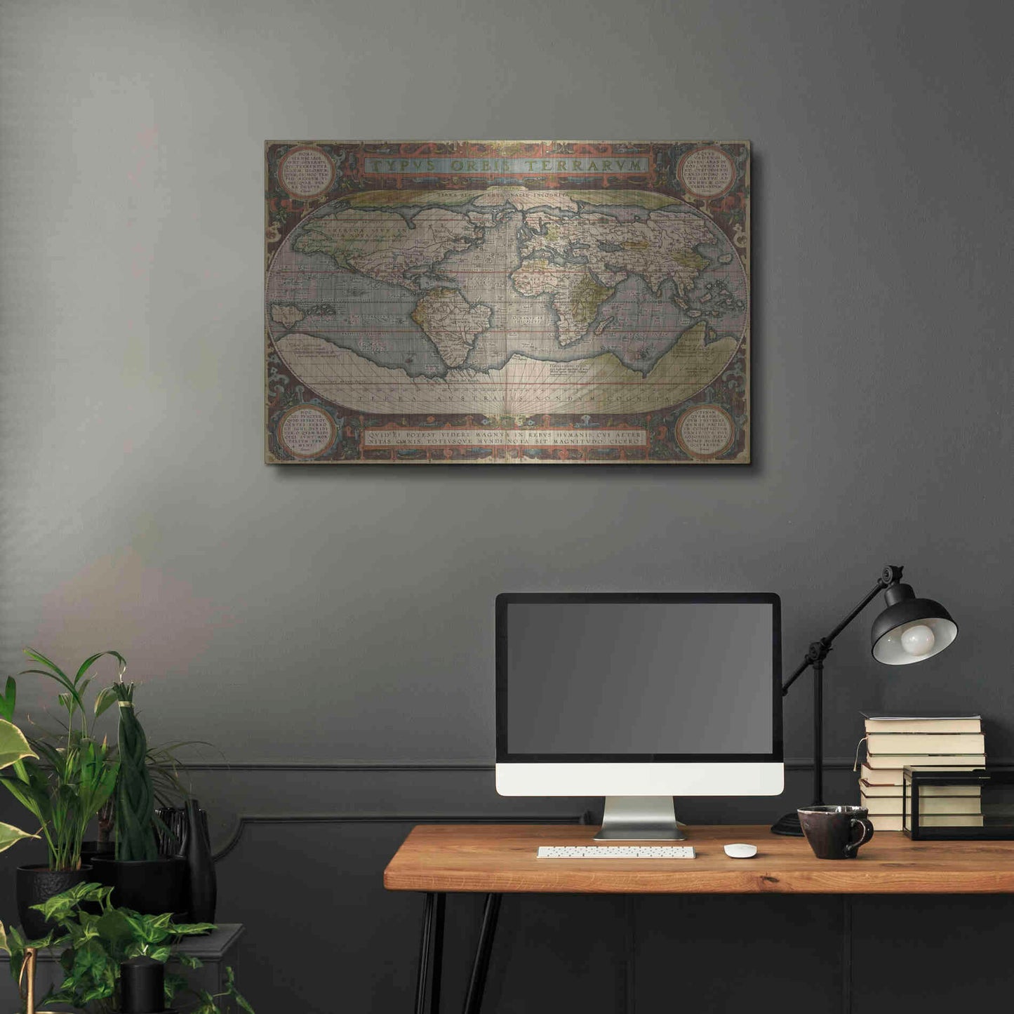 Luxe Metal Art 'Antique World Map 36x48' by Vision Studio Metal Wall Art,36x24