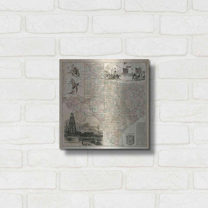 Luxe Metal Art 'Map of Texas' by Vision Studio Metal Wall Art,12x12