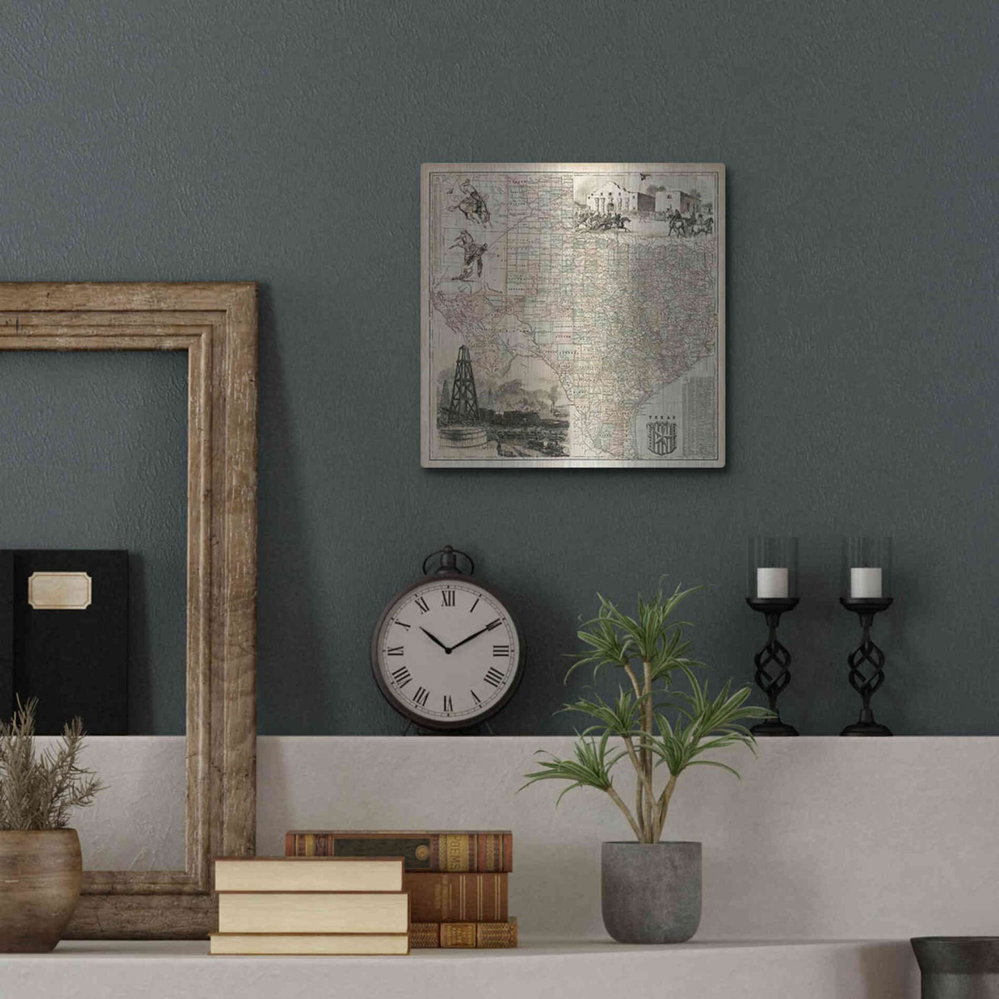 Luxe Metal Art 'Map of Texas' by Vision Studio Metal Wall Art,12x12