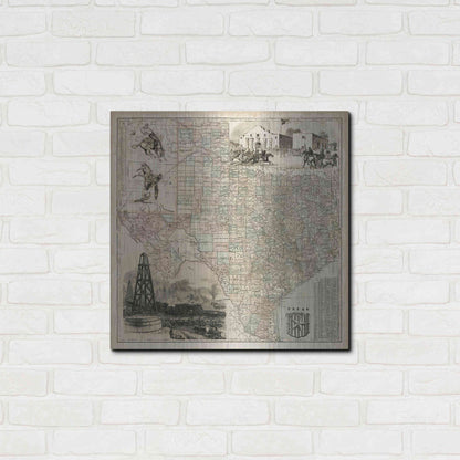 Luxe Metal Art 'Map of Texas' by Vision Studio Metal Wall Art,24x24