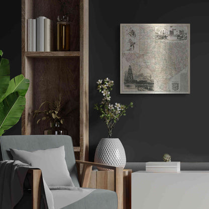 Luxe Metal Art 'Map of Texas' by Vision Studio Metal Wall Art,24x24