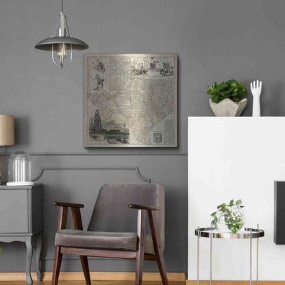 Luxe Metal Art 'Map of Texas' by Vision Studio Metal Wall Art,24x24