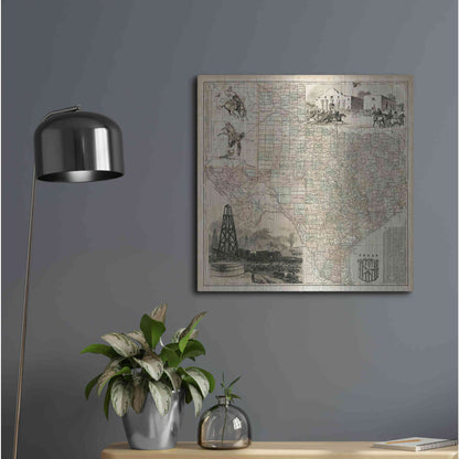 Luxe Metal Art 'Map of Texas' by Vision Studio Metal Wall Art,24x24