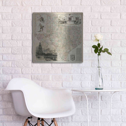 Luxe Metal Art 'Map of Texas' by Vision Studio Metal Wall Art,24x24
