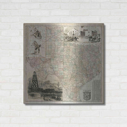 Luxe Metal Art 'Map of Texas' by Vision Studio Metal Wall Art,36x36