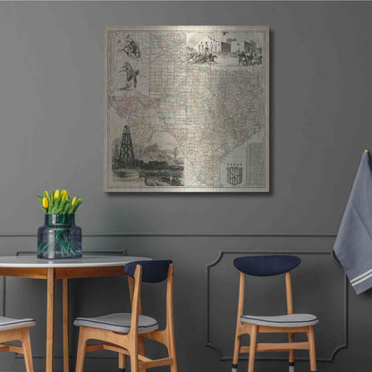 Luxe Metal Art 'Map of Texas' by Vision Studio Metal Wall Art,36x36