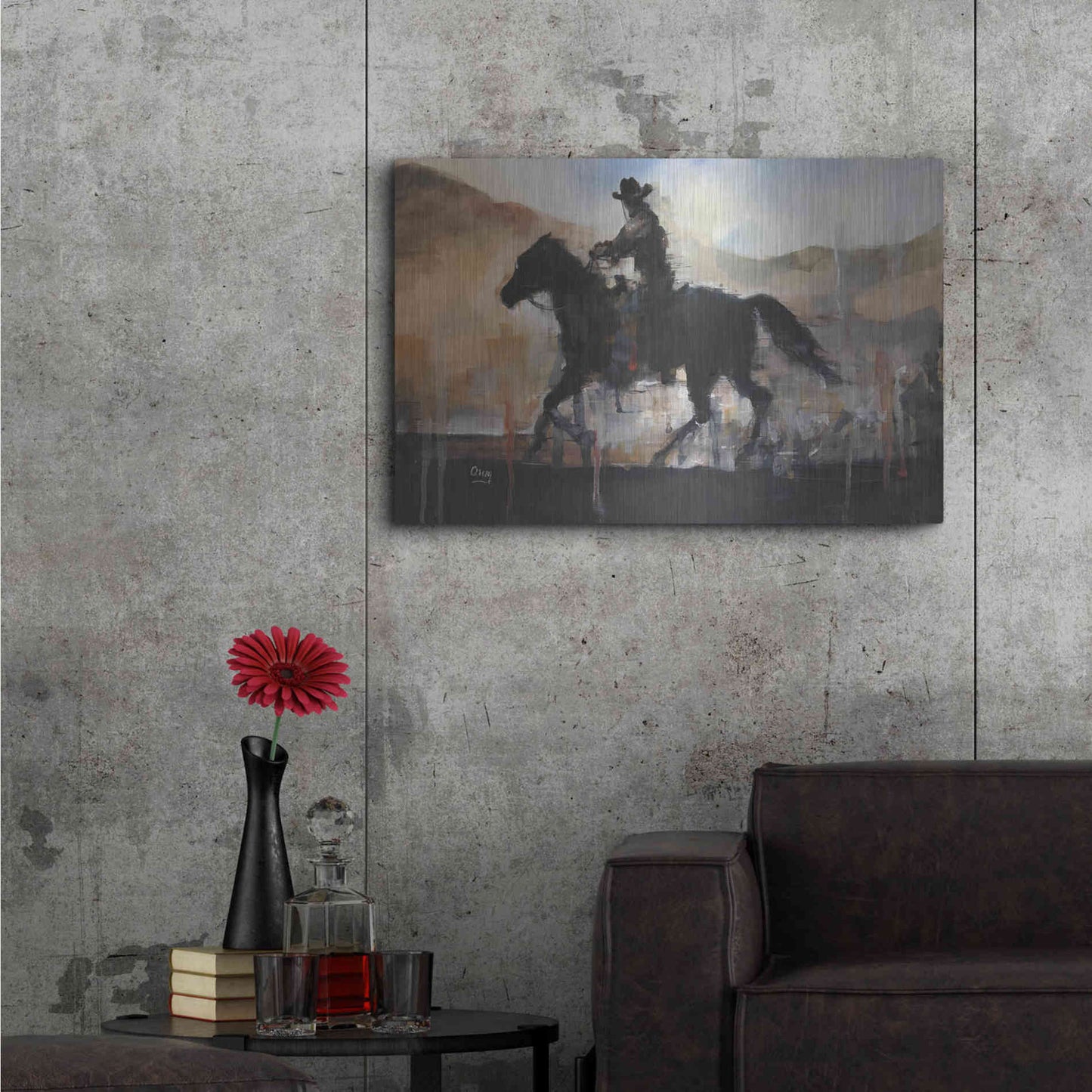 Luxe Metal Art 'The Chase' by Oscar Alvarez Pardo, Metal Wall Art,36x24