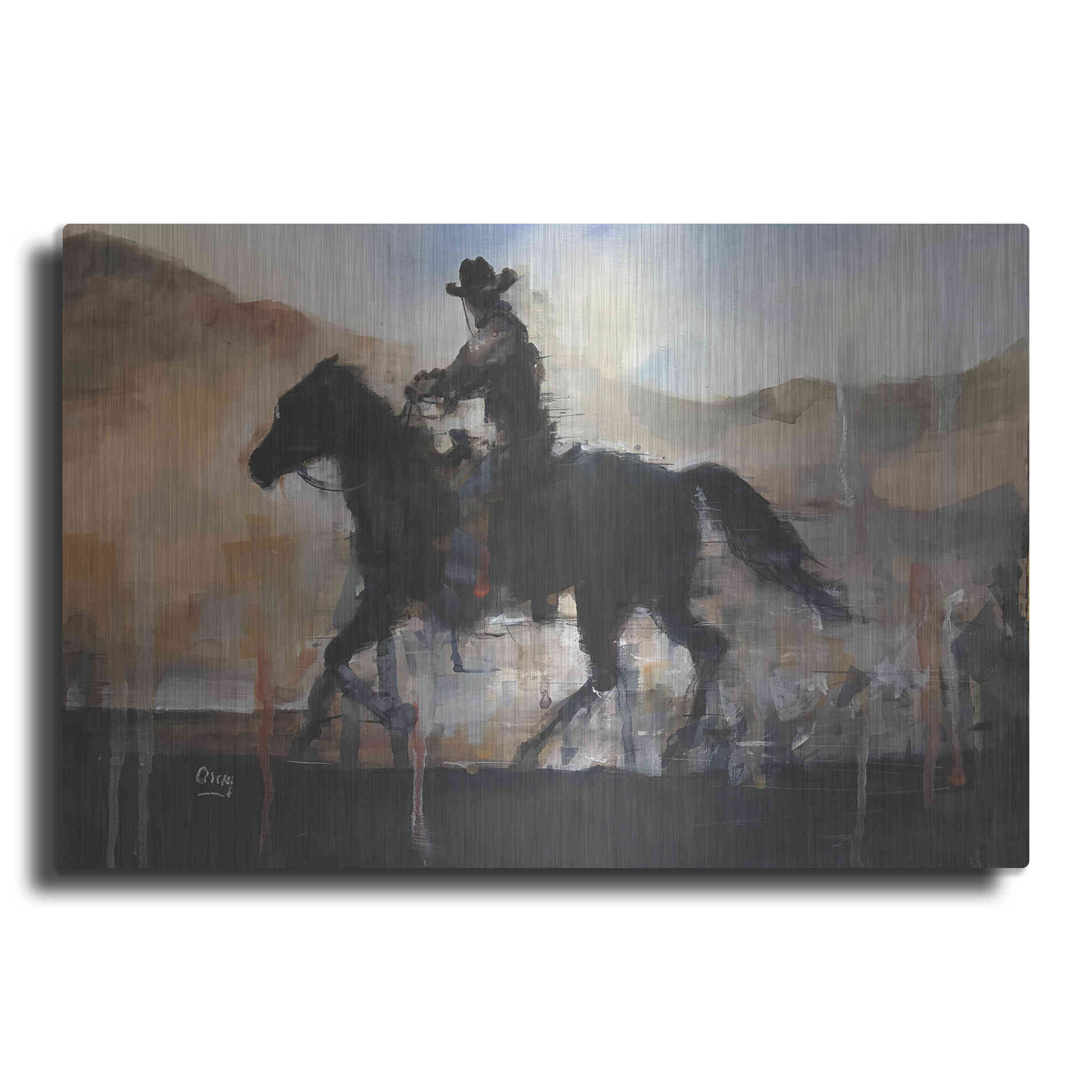 Luxe Metal Art 'The Chase' by Oscar Alvarez Pardo, Metal Wall Art