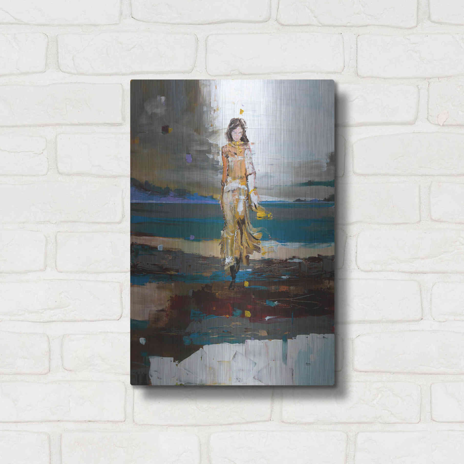 Luxe Metal Art 'The Storm' by Oscar Alvarez Pardo, Metal Wall Art,12x16