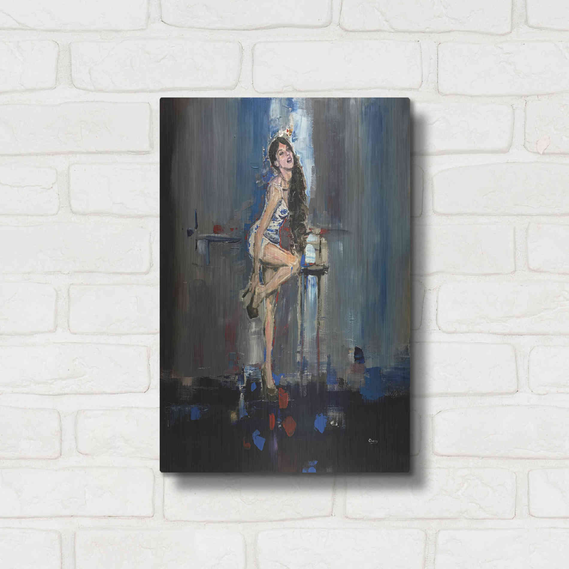 Luxe Metal Art 'Nicki' by Oscar Alvarez Pardo, Metal Wall Art,12x16