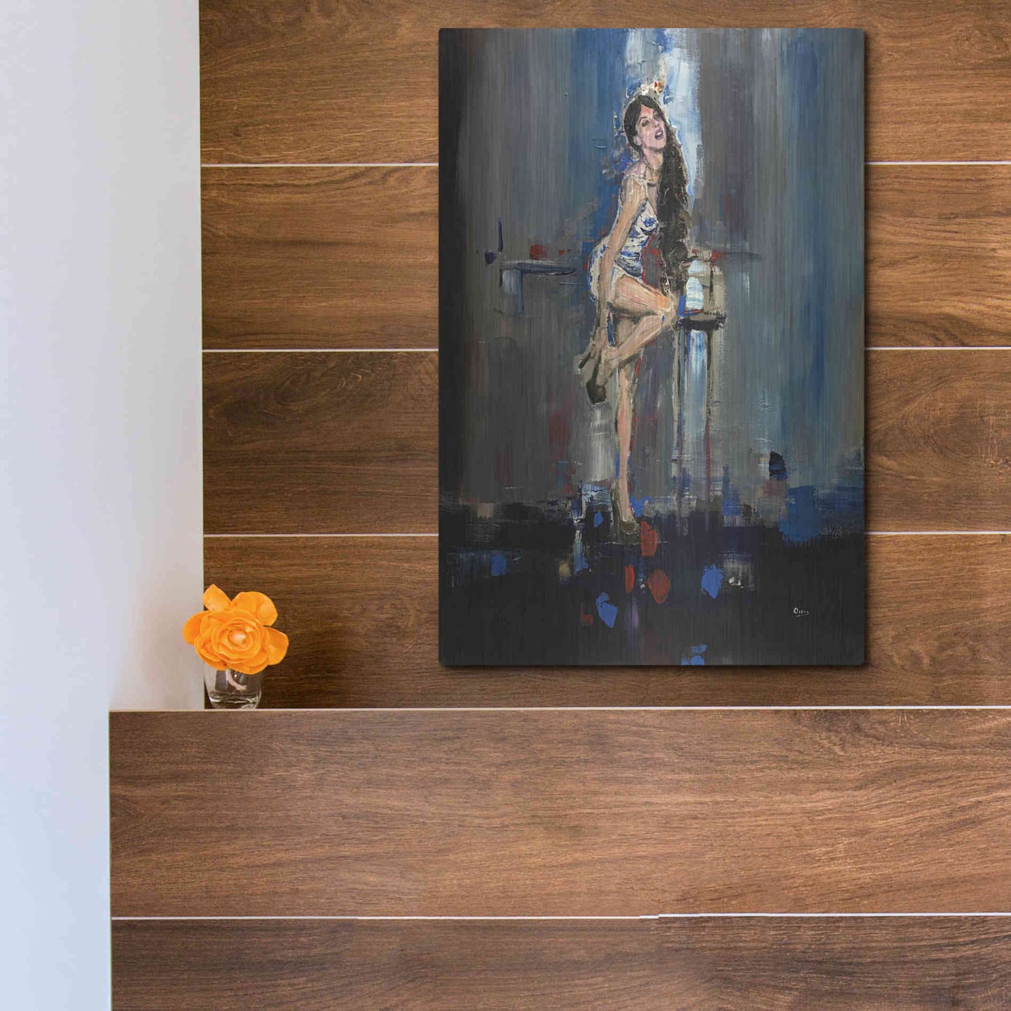 Luxe Metal Art 'Nicki' by Oscar Alvarez Pardo, Metal Wall Art,12x16