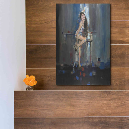 Luxe Metal Art 'Nicki' by Oscar Alvarez Pardo, Metal Wall Art,12x16