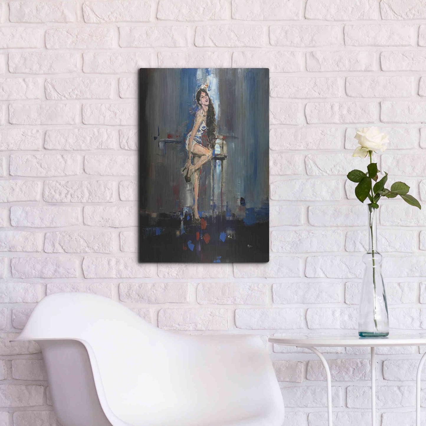 Luxe Metal Art 'Nicki' by Oscar Alvarez Pardo, Metal Wall Art,16x24