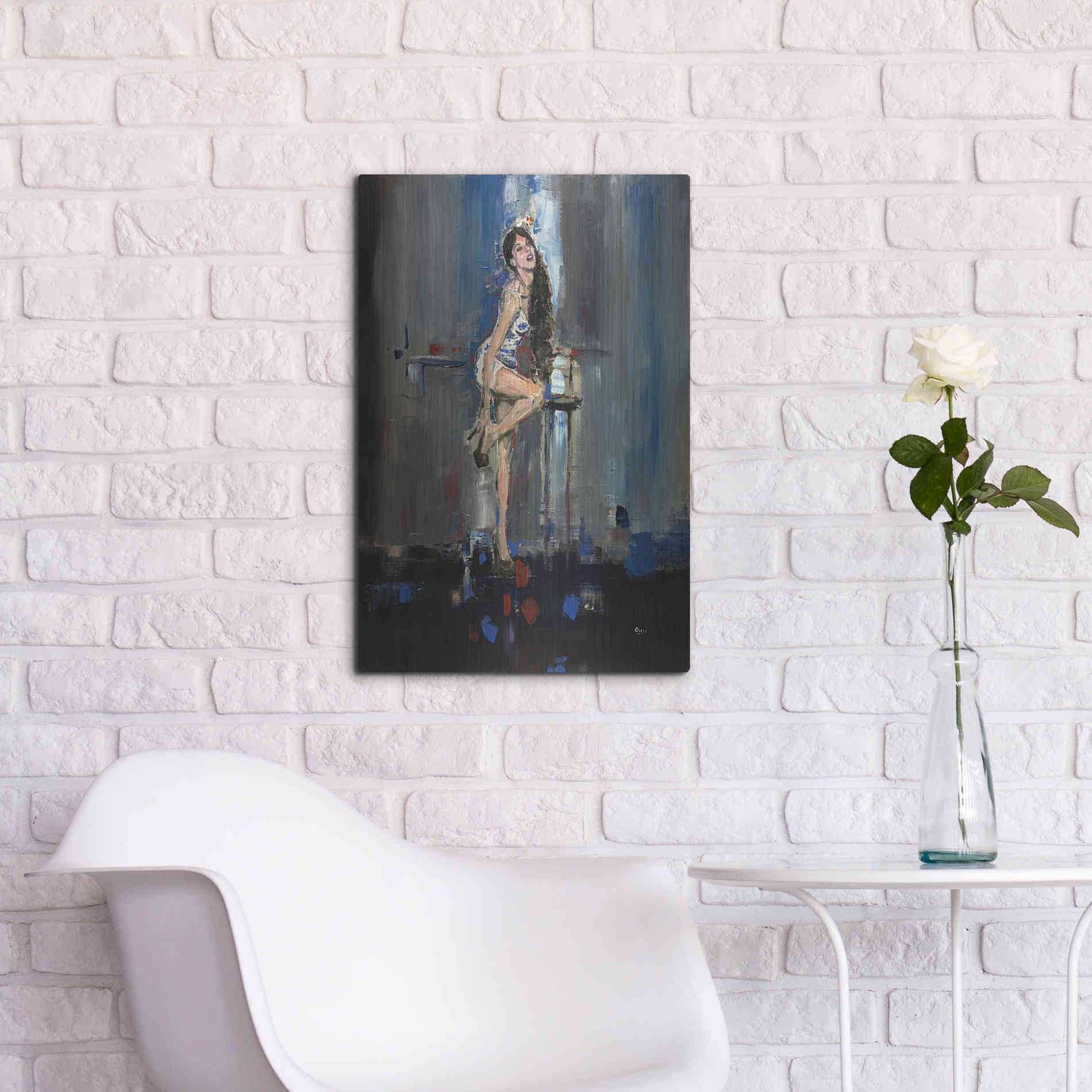 Luxe Metal Art 'Nicki' by Oscar Alvarez Pardo, Metal Wall Art,16x24