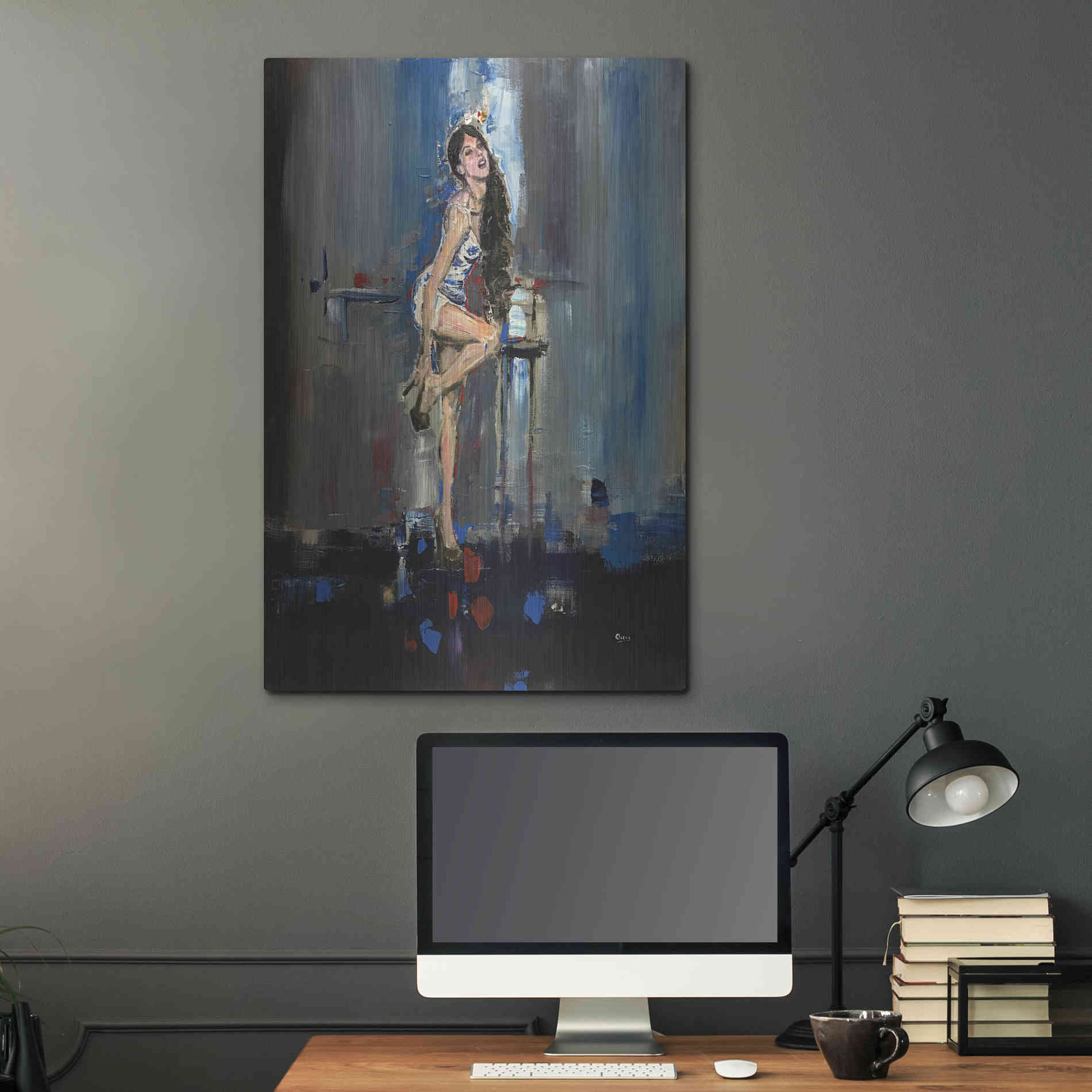 Luxe Metal Art 'Nicki' by Oscar Alvarez Pardo, Metal Wall Art,24x36