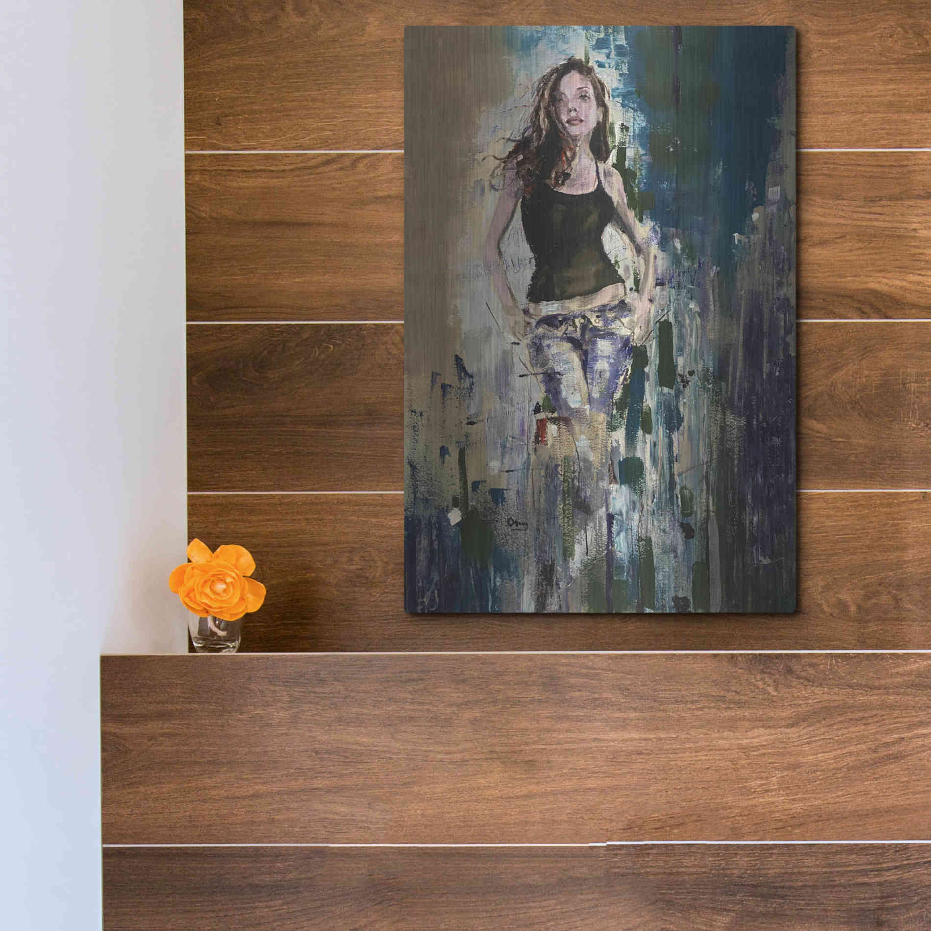 Luxe Metal Art 'Breezing Through' by Oscar Alvarez Pardo, Metal Wall Art,12x16