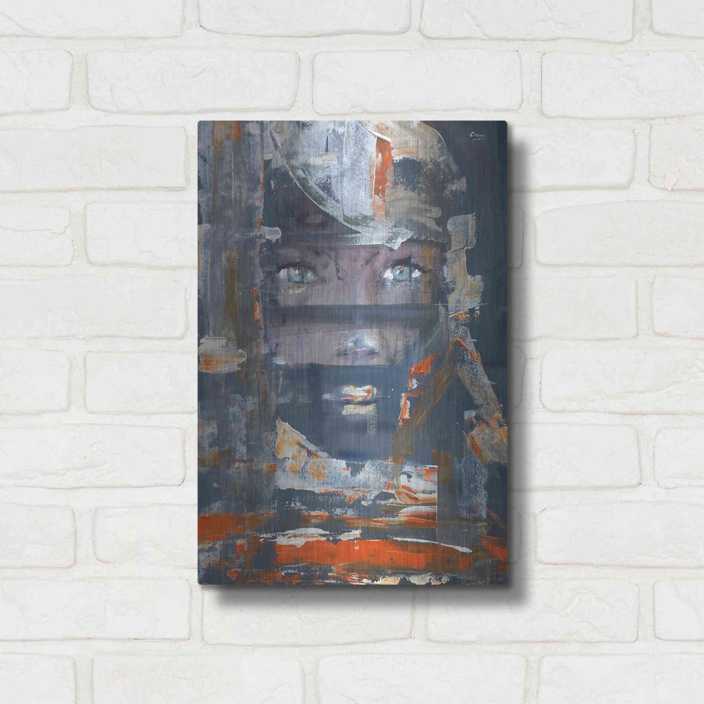 Luxe Metal Art 'Stranger' by Oscar Alvarez Pardo, Metal Wall Art,12x16