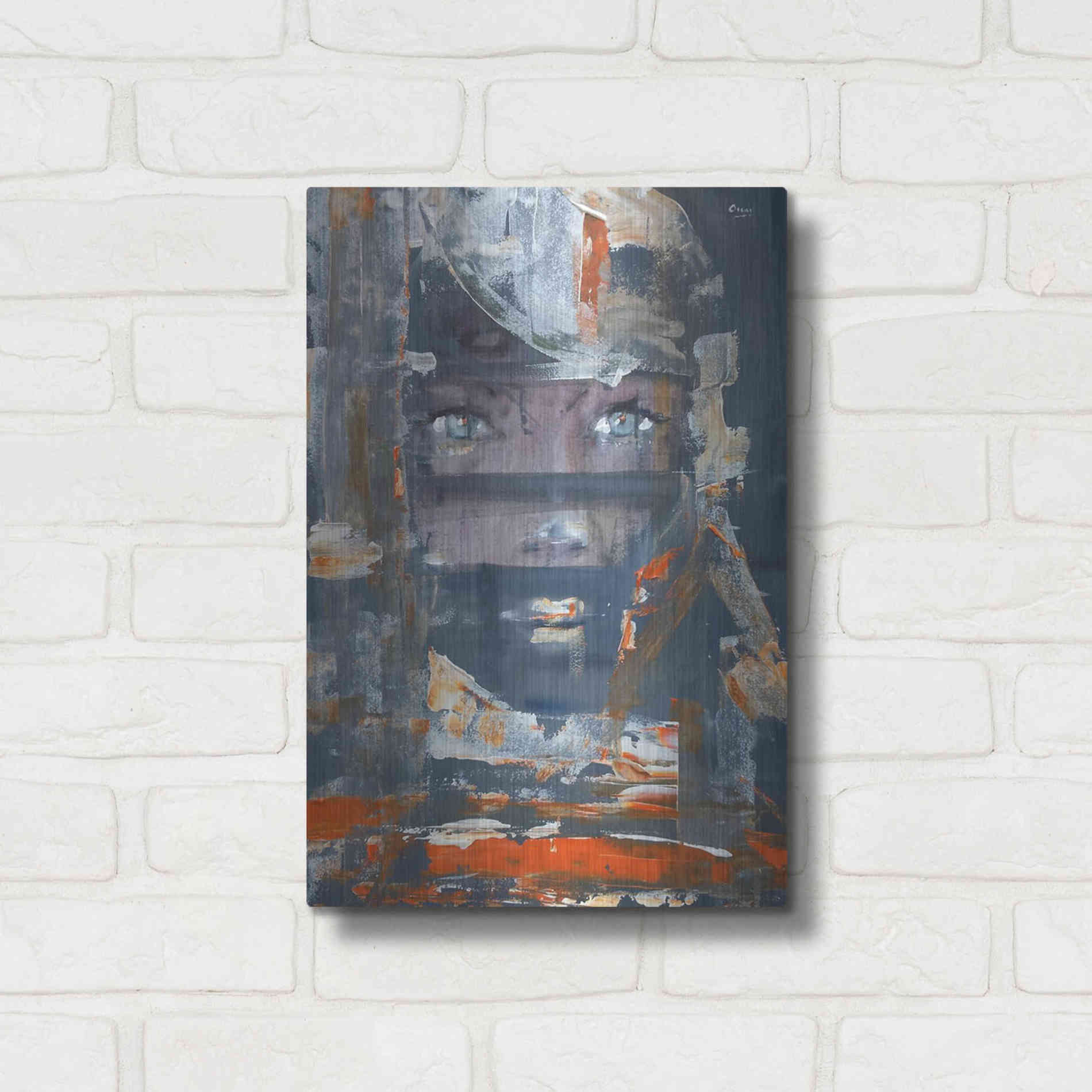 Luxe Metal Art 'Stranger' by Oscar Alvarez Pardo, Metal Wall Art,12x16