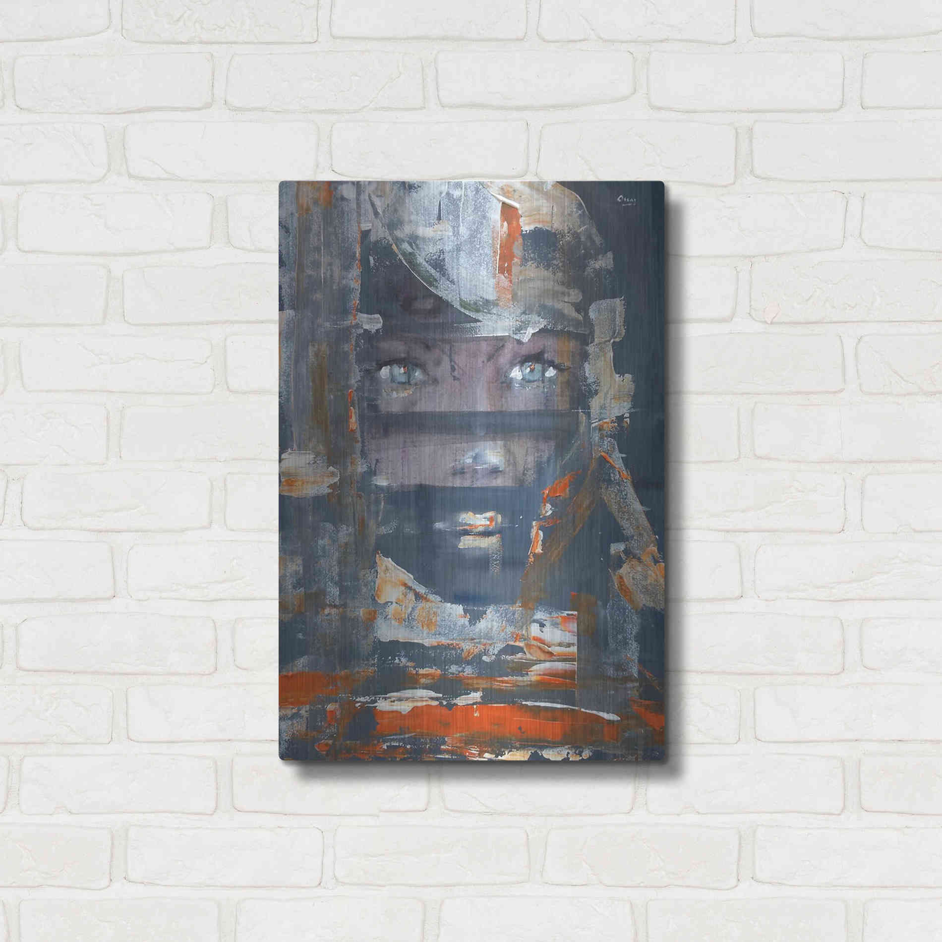 Luxe Metal Art 'Stranger' by Oscar Alvarez Pardo, Metal Wall Art,16x24