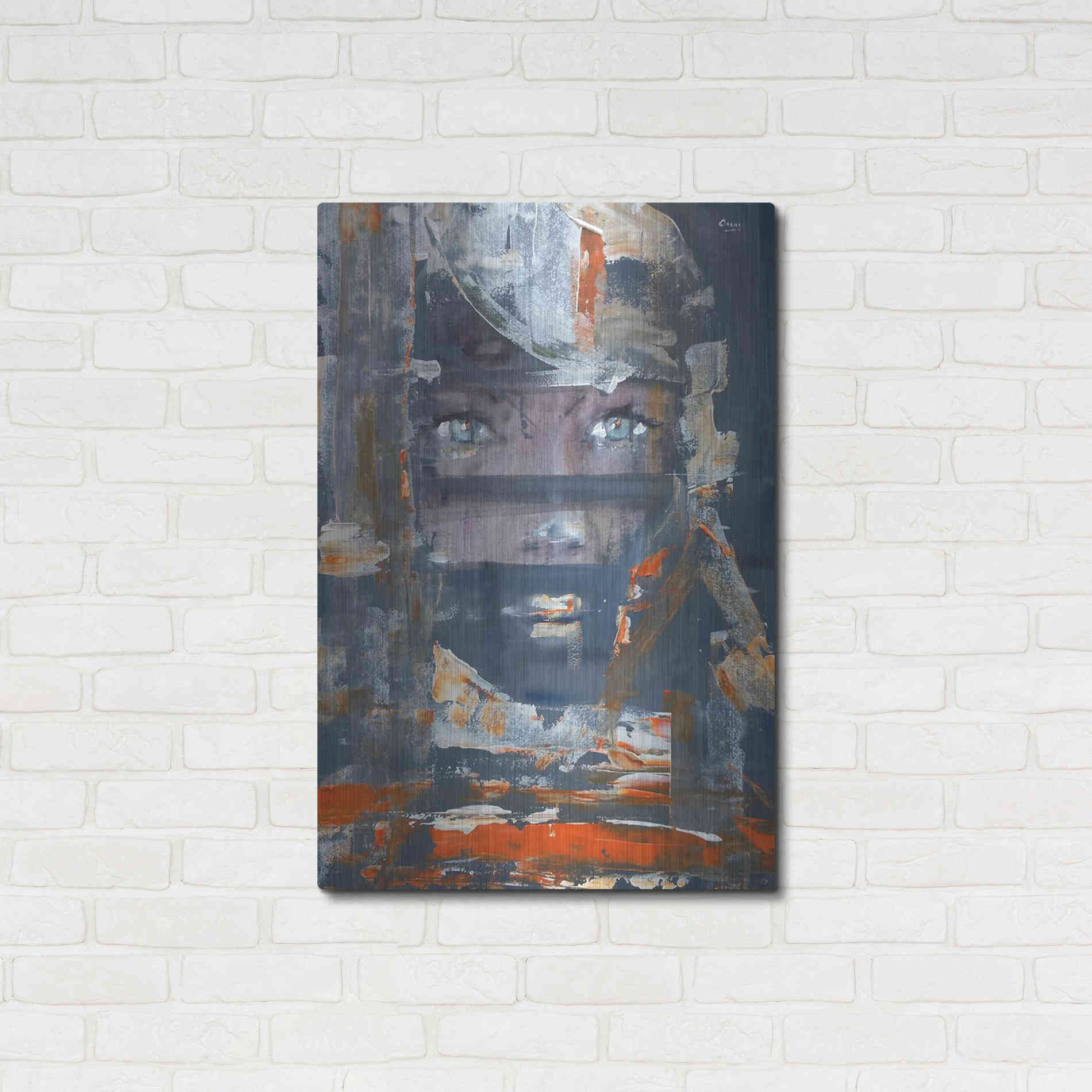 Luxe Metal Art 'Stranger' by Oscar Alvarez Pardo, Metal Wall Art,24x36