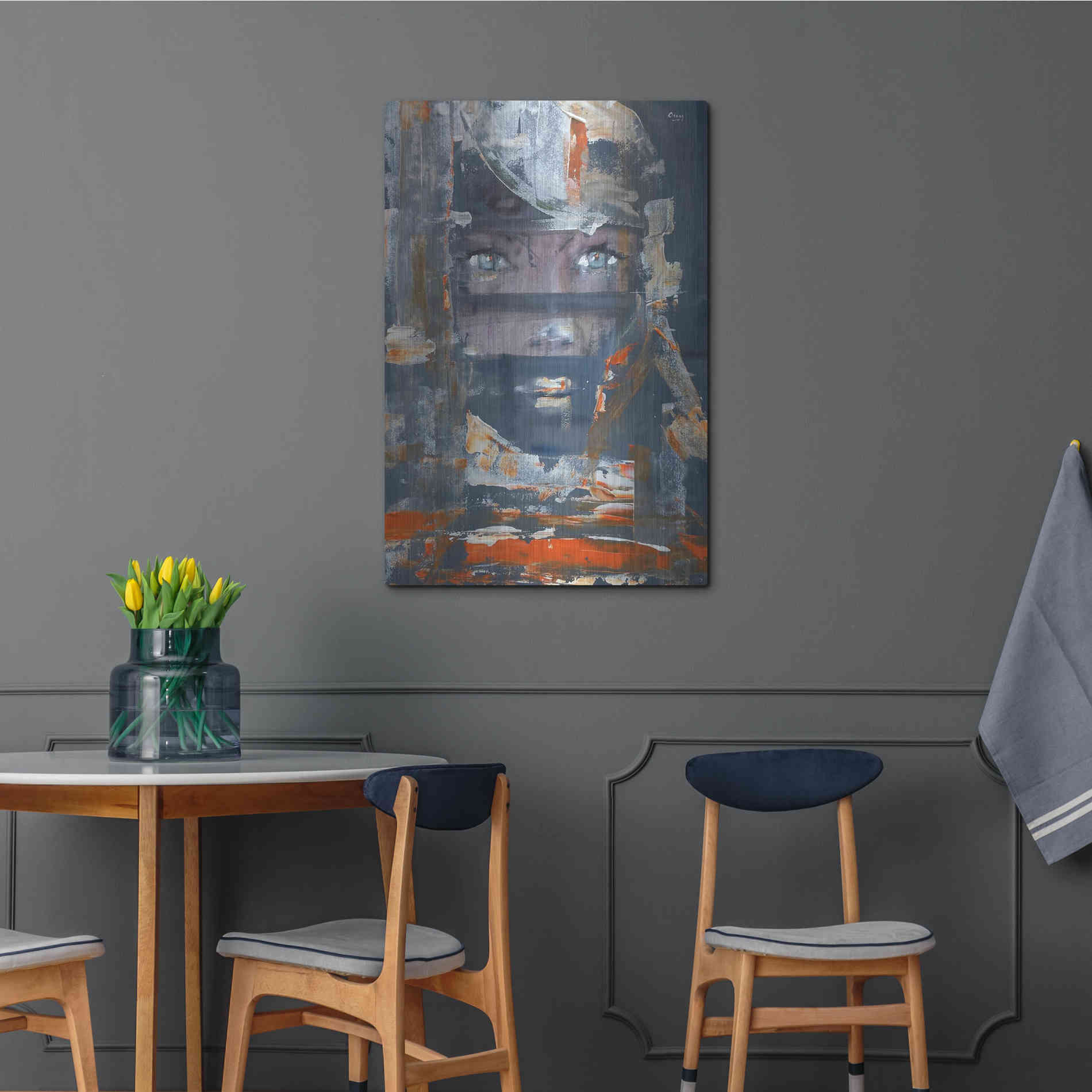 Luxe Metal Art 'Stranger' by Oscar Alvarez Pardo, Metal Wall Art,24x36