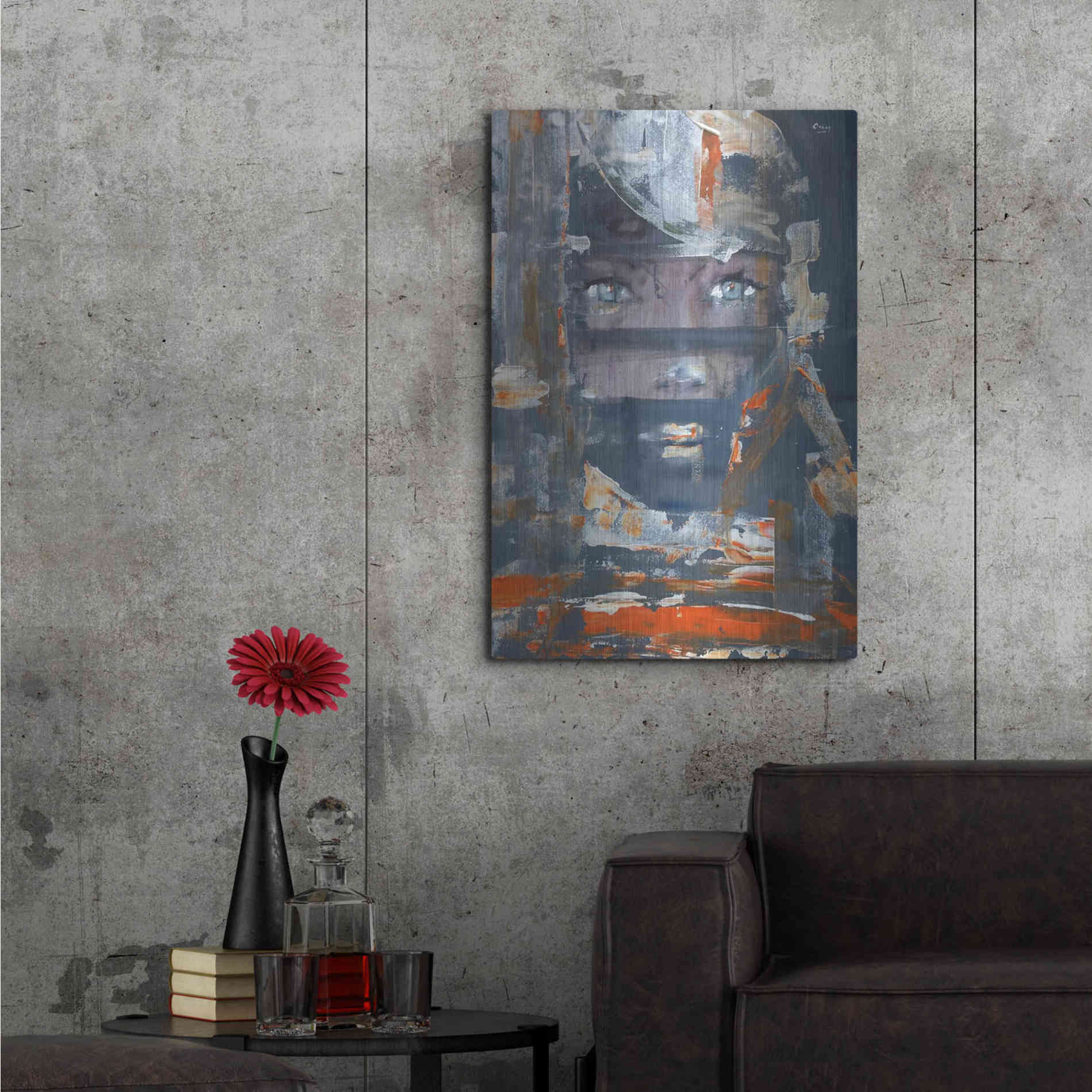 Luxe Metal Art 'Stranger' by Oscar Alvarez Pardo, Metal Wall Art,24x36