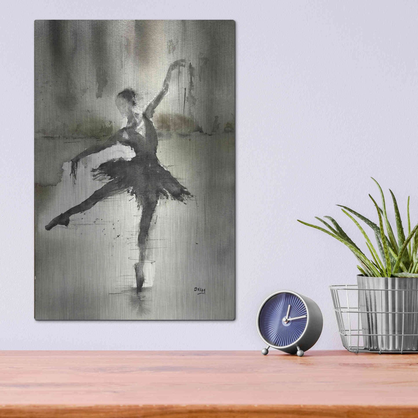 Luxe Metal Art 'Without A Danseur' by Oscar Alvarez Pardo, Metal Wall Art,12x16