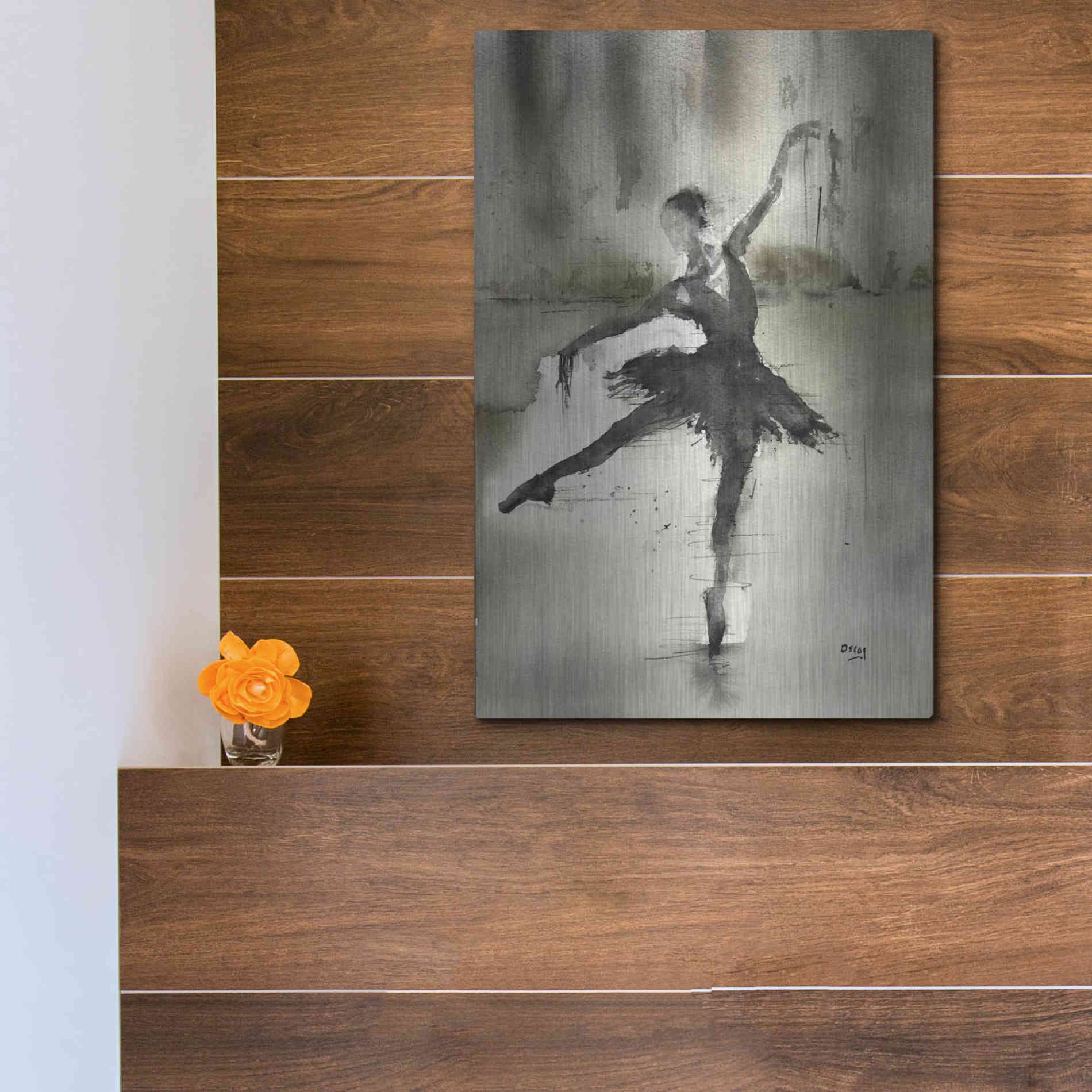 Luxe Metal Art 'Without A Danseur' by Oscar Alvarez Pardo, Metal Wall Art,12x16