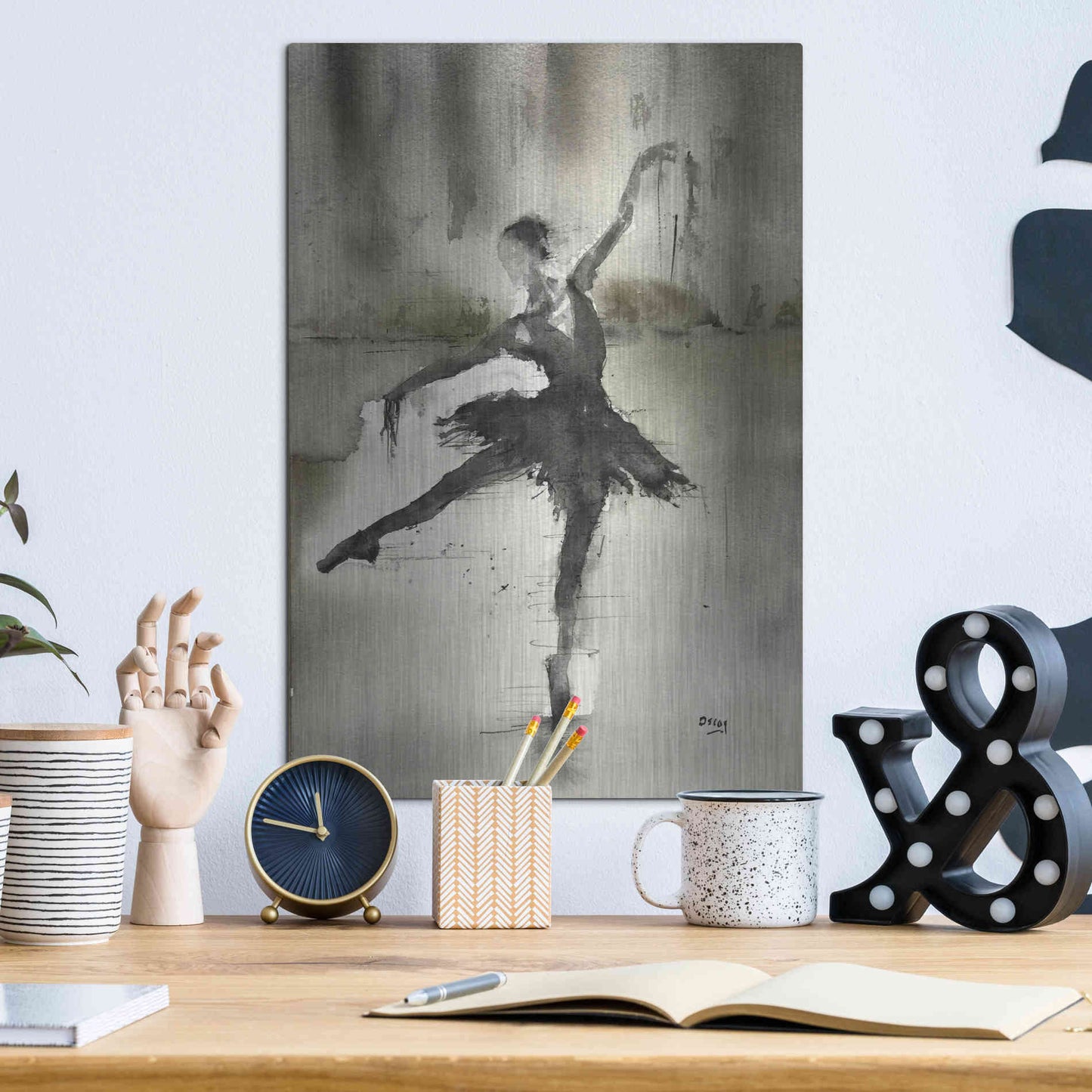 Luxe Metal Art 'Without A Danseur' by Oscar Alvarez Pardo, Metal Wall Art,12x16